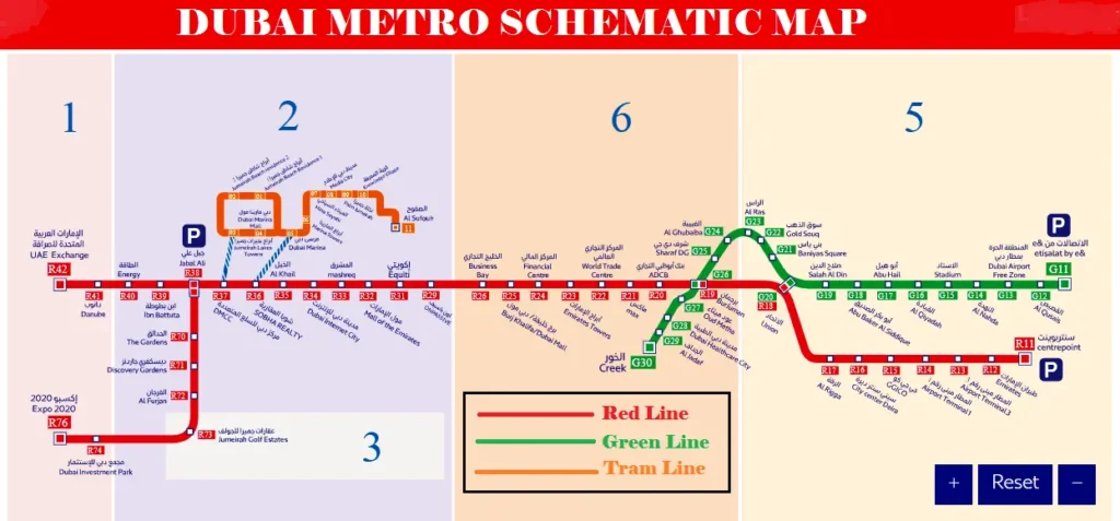 Dubai Metro Schematic Map